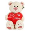 Pluche Beer Creme met hart Be Mine - 30cm