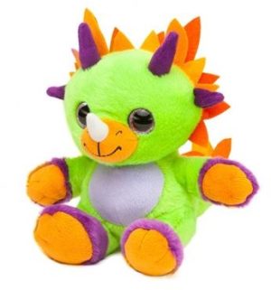 Dino Knuffel Met Glitterogen Groen Oranje 20CM