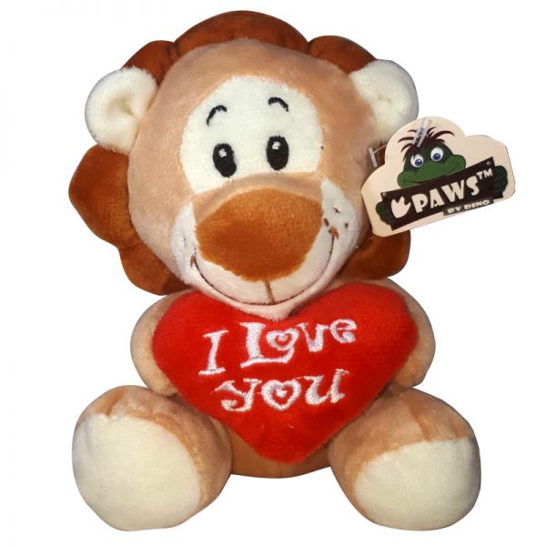 Leeuw met I Love You Hart Knuffel 15 cm