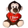 Aapje met I Love You Hart Knuffel 15 cm