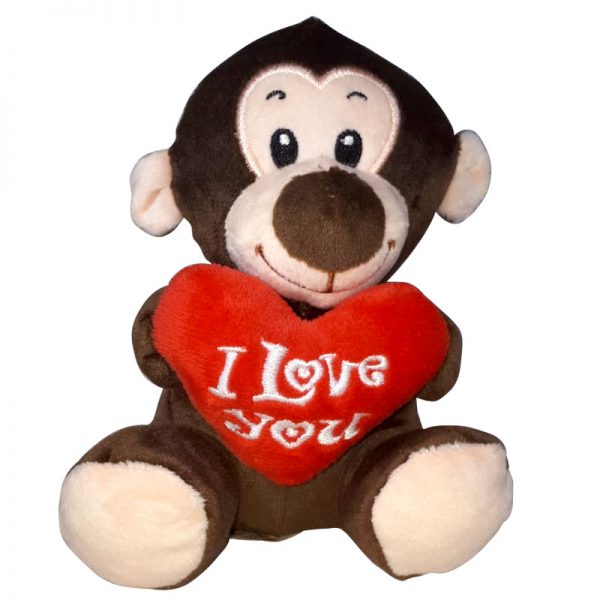 Aapje met I Love You Hart Knuffel 15 cm