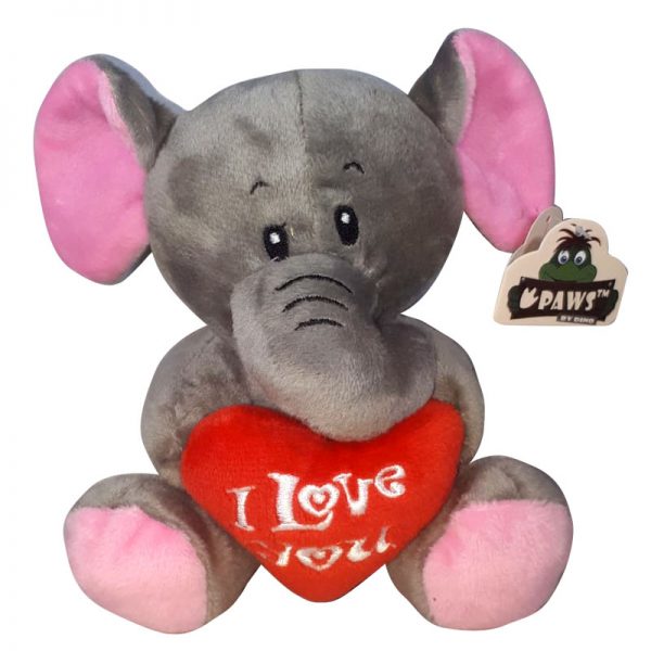 Olifant met I Love You Hart Knuffel 15 cm