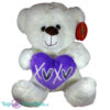 Teddybeer met hart Wit Knuffel 32cm