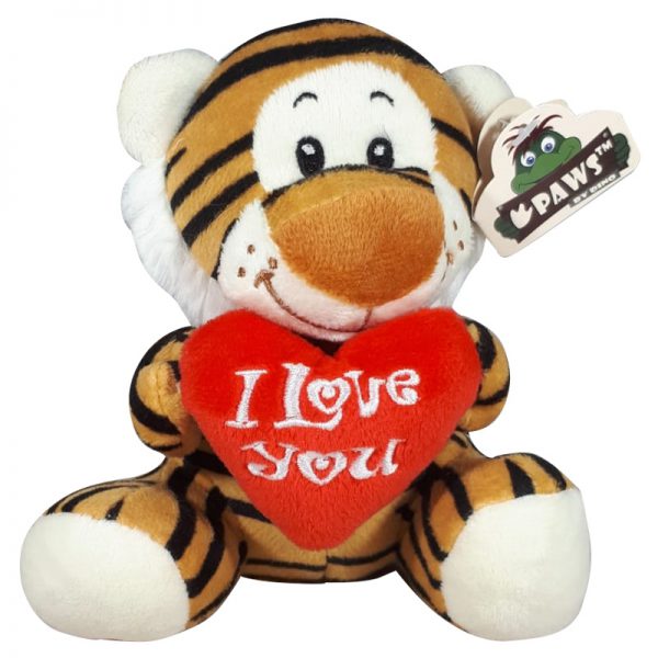 Tijger met I Love You Hart Knuffel 15 cm