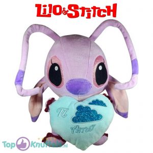 Disney Angel Lilo en Stitch met blauw hart ''Ti Amo'' Pluche Knuffel 30 cm
