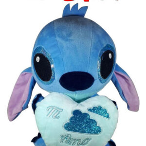Disney Stitch met blauw hart ''Ti Amo'' Pluche Knuffel 30 cm