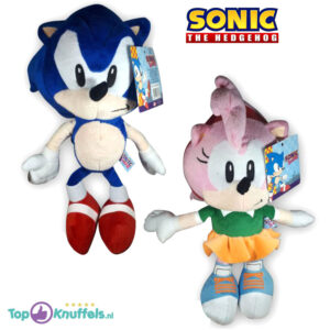 Sonic The Hedgehog + Amy Rose Pluche Knuffel Set 30 cm
