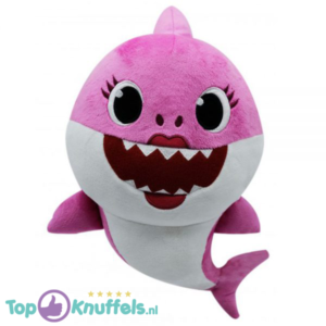 Baby Mama Shark Roze Pluche Knuffel 30 cm