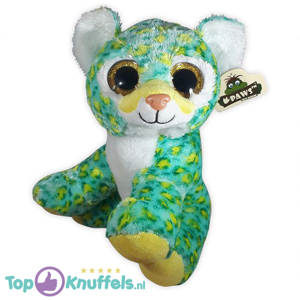 maagd wees gegroet passagier Pluche Kat met glitter ogen Turquoise/Geel 26 cm kopen? Topknuffels.nl