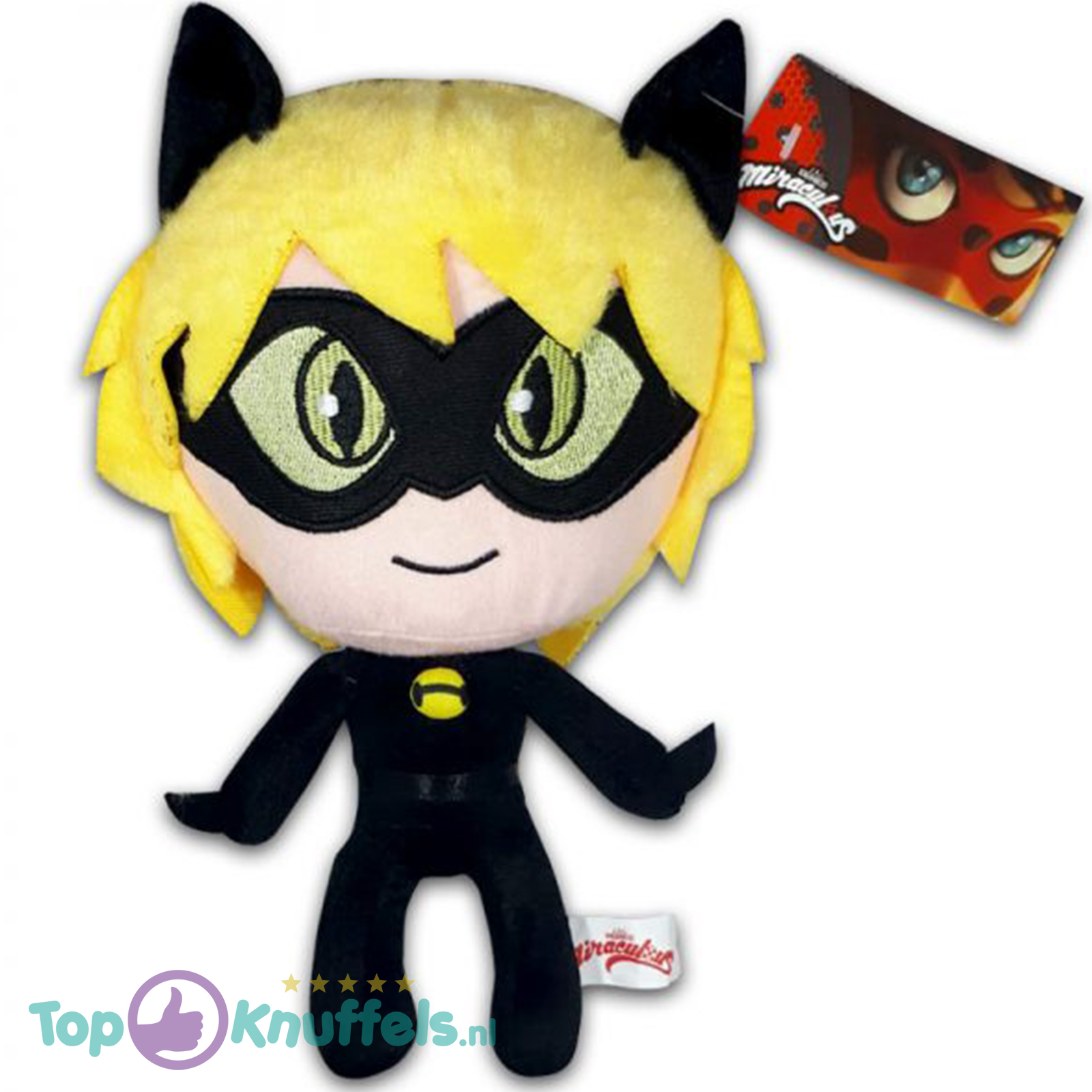 Wissen onze Montgomery Miraculous Ladybug Cat Noir Pluche Knuffel 24 cm kopen? Topknuffels.nl