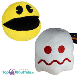 Pac-Man + Spook Wit Pluche Knuffel 25 cm