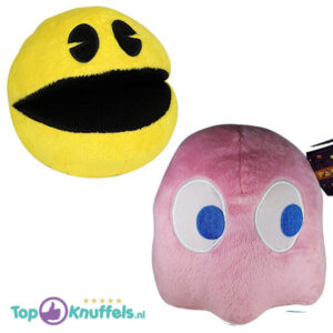 Pac-Man + Pinky Roze Pluche Knuffel 25 cm