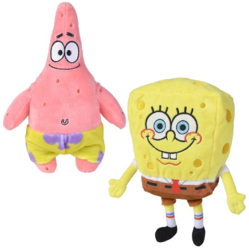 Spongebob Squarepants + Patrick Ster Pluche Knuffel Set 21 cm