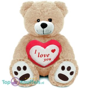 Teddybeer Barry met I Love You Hart Pluche Knuffel XXL 100 cm