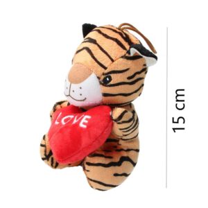 Tijger Pluche Knuffel met Hart Love 15 cm