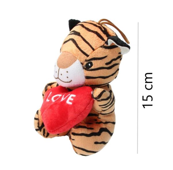 Tijger Pluche Knuffel met Hart Love 15 cm