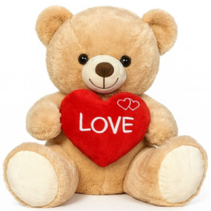 Teddybeer (Bruin) Bobby met Hart Pluche Knuffel 25 cm