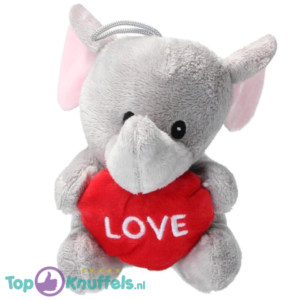 Olifant Pluche Knuffel met Hart Love 15 cm