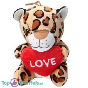 Panter Pluche Knuffel met Hart Love 15 cm