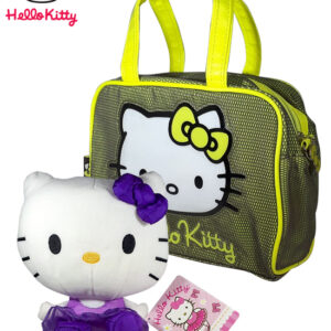Hello Kitty Pluche Knuffel met Tas set (Geel en Paars)