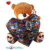 Bruine Teddybeer met disco glitter hart