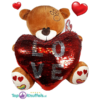 Bruine Teddybeer met glitter hart ''LOVE'' 32 cm