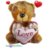 Bruine Teddybeer met roze hart ''I Love You'' 32 cm