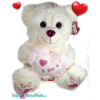 Witte Teddybeer met licht roze