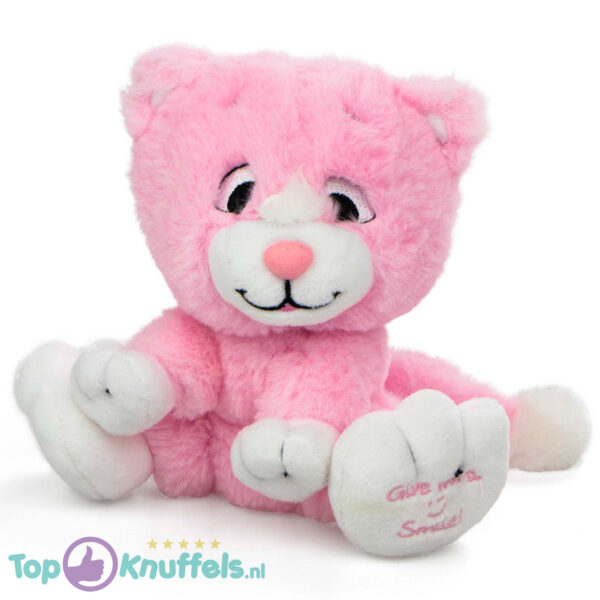 Roze Pluche Knuffel Kat (Give Me A Smile) 20 cm