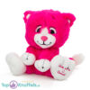 Donkerroze Pluche Knuffel Kat (Give Me A Smile) 20 cm