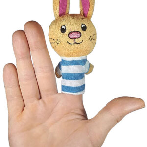 Difraq Leeuw Handpop / Doekje 25 cm + Pluche Knuffel Vingerpop (10 cm)