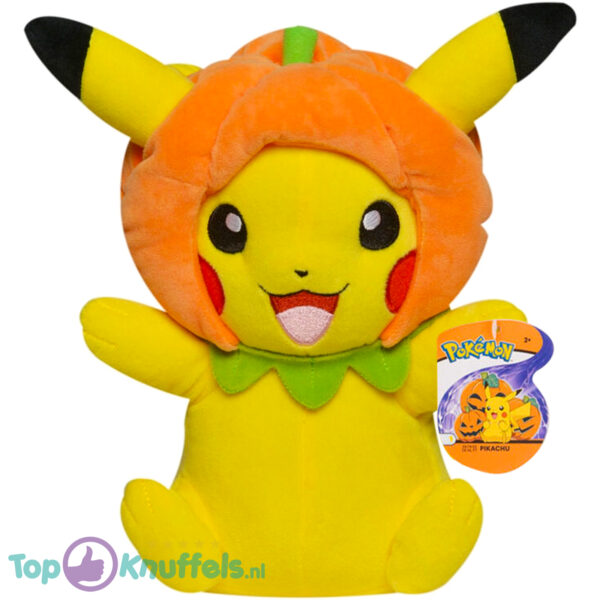 Pokemon Pikachu met Halloween Pompoen Muts Pluche Knuffel 21 cm