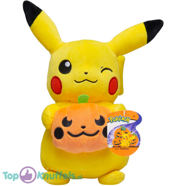 Pokemon Pikachu met Halloween Pompoen Pluche Knuffel 21 cm