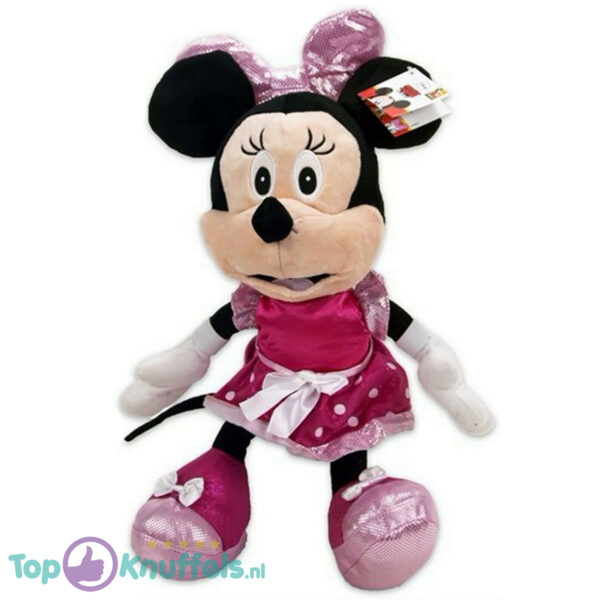 Disney Minnie Mouse Pluche Knuffel (roze met strik) 45 cm