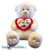 Teddybeer XXL Pluche Knuffel met Hart (Wit) 110 cm