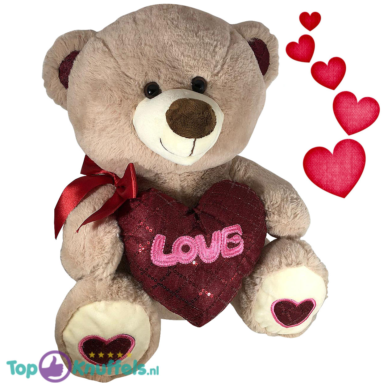 tweeling enz bladzijde Teddybeer met hart 'Love' (Lichtbruin) 26cm kopen? Topknuffels.nl