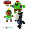 Brawl Stars Pluche Knuffel Set (Spike 20cm + Crow 25cm + Leon 17cm)