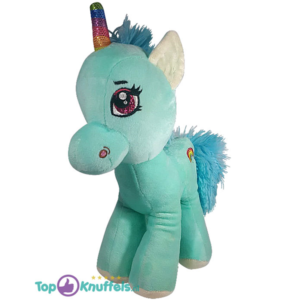 Rainbow Unicorn Eenhoorn Pluche Knuffel (Turquoise) 30 cm