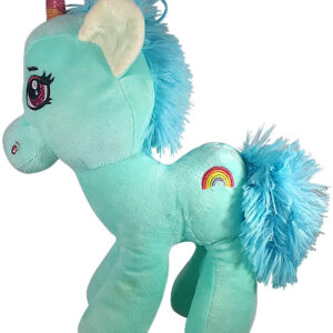 Rainbow Unicorn Pluche Knuffel (Turquoise) 30 cm