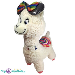 Minnie Regenboog Lama met Strik Pluche Knuffel 30 cm