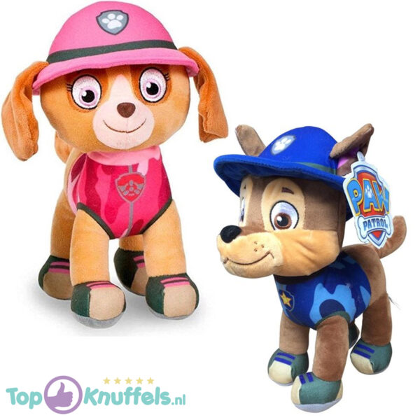 Paw Patrol Jungle Rescue Pluche Knuffel Set Chase + Skye 30 cm