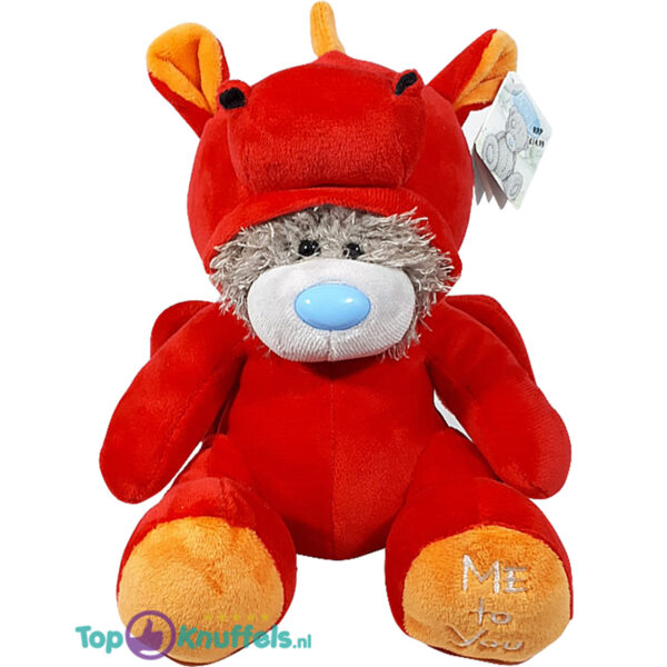 Me to You Pluche Knuffel Beer in Onesie Dinosaurus Rood 28 cm