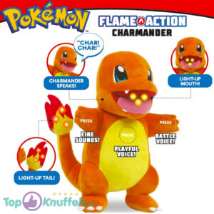 Pokémon Flame Action Charmander Interactieve Pluche Knuffel met Licht en Geluid!