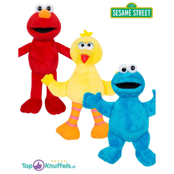 Sesamstraat Pluche Knuffel Set van 3: Elmo + Pino + Cookie Monster 27 cm