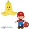 Super Mario Bros Pluche Knuffel Set: Mario + Banana (Banaan) 26 cm