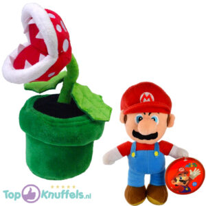 Super Mario Bros Pluche Knuffel Set: Mario + Piranha Plant 30 cm