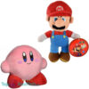 Super Mario Bros 28 cm + Kirby 15 cm Pluche Knuffel Set