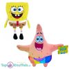 Spongebob Squarepants Pluche Knuffel 18 cm + Patrick Ster Regenboog Pluche Knuffel 34 cm