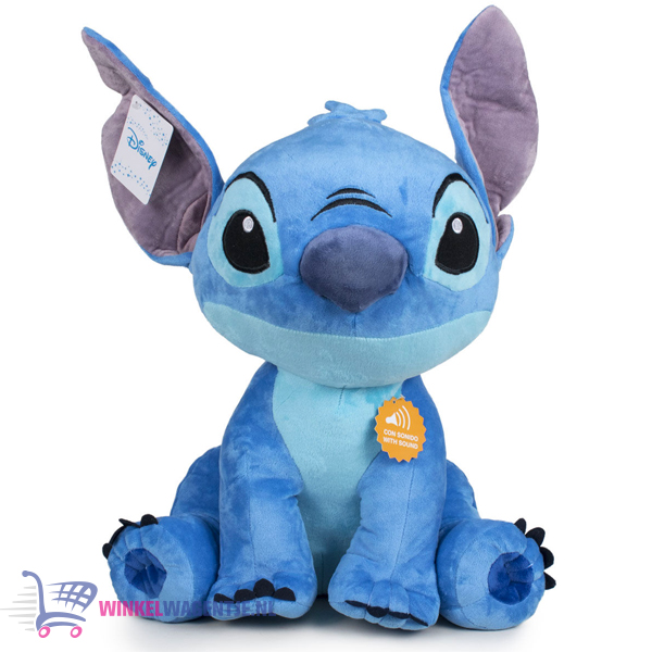 Disney Lilo & Stitch Pluche Knuffel (Blauw) + Geluid XL 75 cm