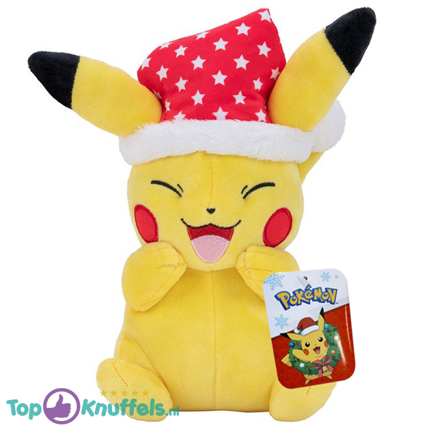 Pikachu Kerstmuts Pokémon Pluche Knuffel 24 cm